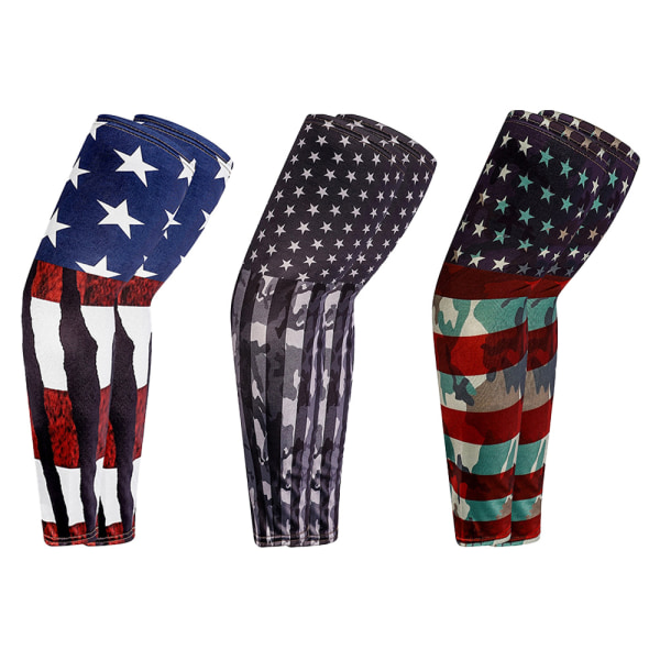 3 par Sports Compression Arm Sleeves Cooling American Flag