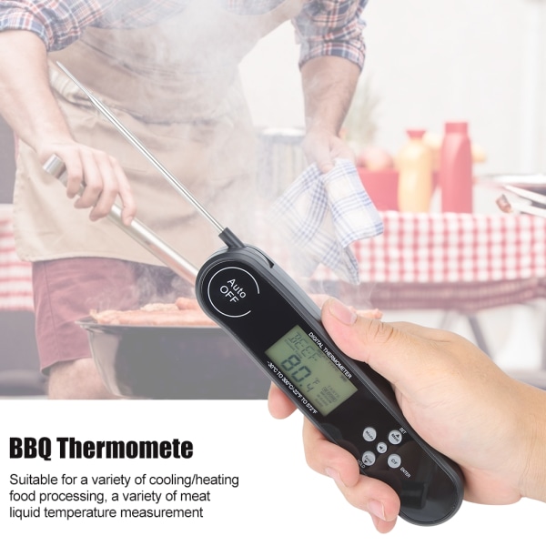 Vikbar sond Vattentät LCD Digital Mat Kött Termometer för