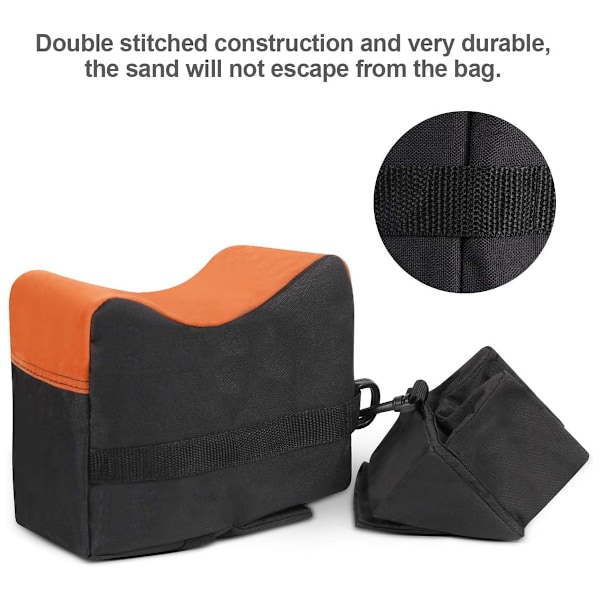 Skjutstöd, skjutväska, främre och bakre stöd sandväska hållare, inklusive polyester, används för gevärsjakt black