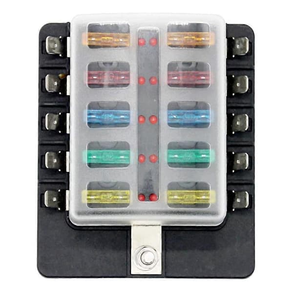 til Bil Båd Autocamper 32V 10-vejs Bladtype Stik Type Holder LED Advarselslys