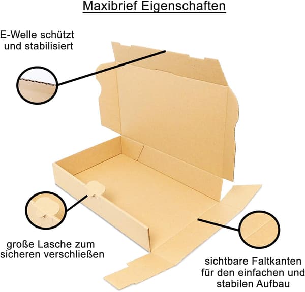 50 esker 24x16x4,5 cm - Brun - Postesker - Emballasjekarton