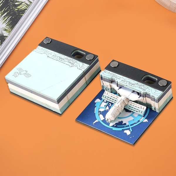 3D Konst Veckokalender Memoblock, Tidsur Snideri Konst DIY Kreativa Klisterlappar Anteckningsblock Style 1