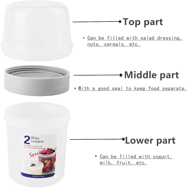 Crystalia Frukost On the Go-koppar, Take and Go Yoghurtkopp med