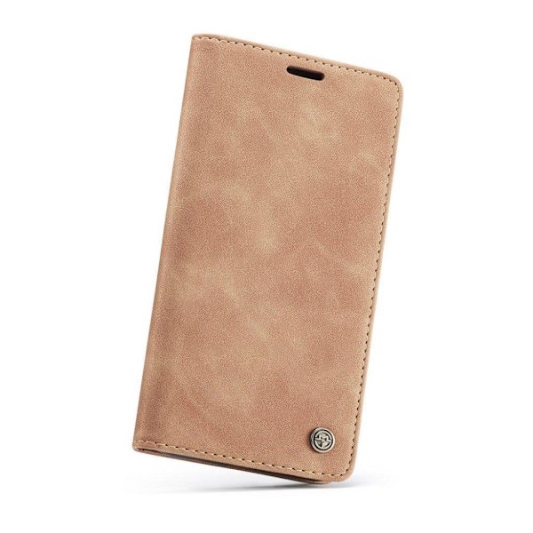 CASEME iPhone XS plånboksfodral i läder med auto-absorberande magnetstängning - Khaki Beige