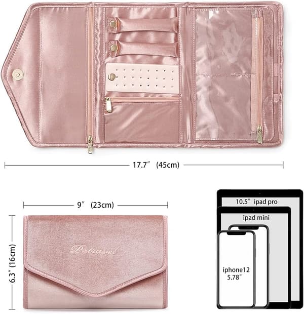 Smykkeruller, Reise Smykkeorganisator, Foldbar Oppbevaringspose for