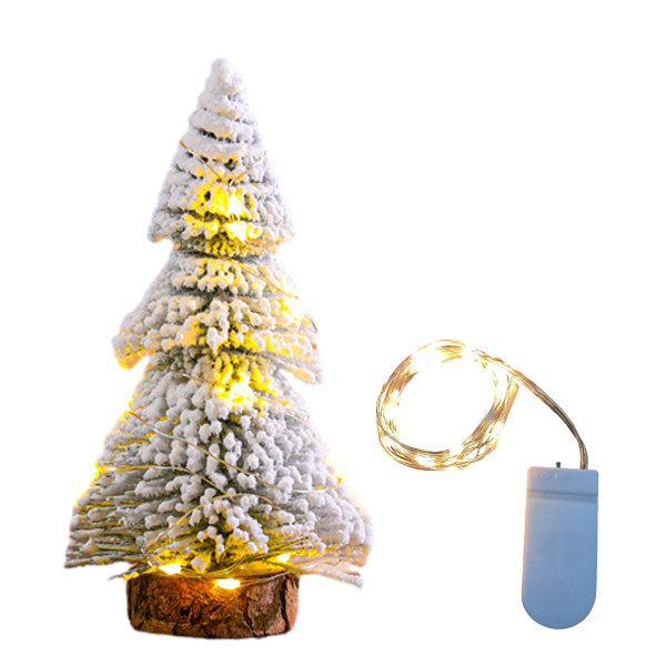 1 Flocked Cedar Tree with Lights Desktop Christmas Tree