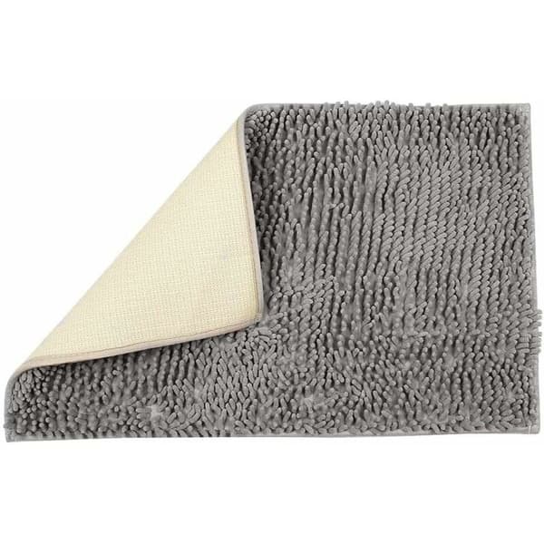Baderomsmatte - Sklisikker matte - Striper - Absorberende - Grå - 60 x 9