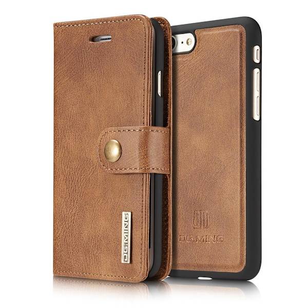 iPhone 7/8/SE (2020/2022) - DG.MING Magnetskal/Plånboksfodral - Brun Brown Brun