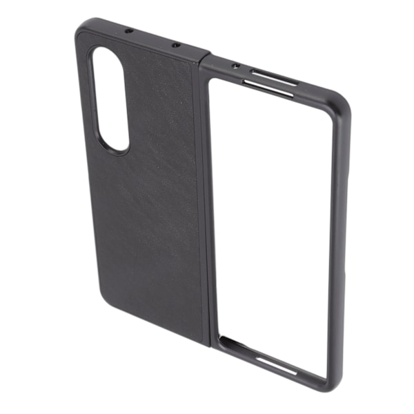 Vikbar Skärm Telefonfodral PU Läder Trendigt Bekvämt Skyddande Mobiltelefonfodral för Samsung Galaxy Z FOLD 4 Svart
