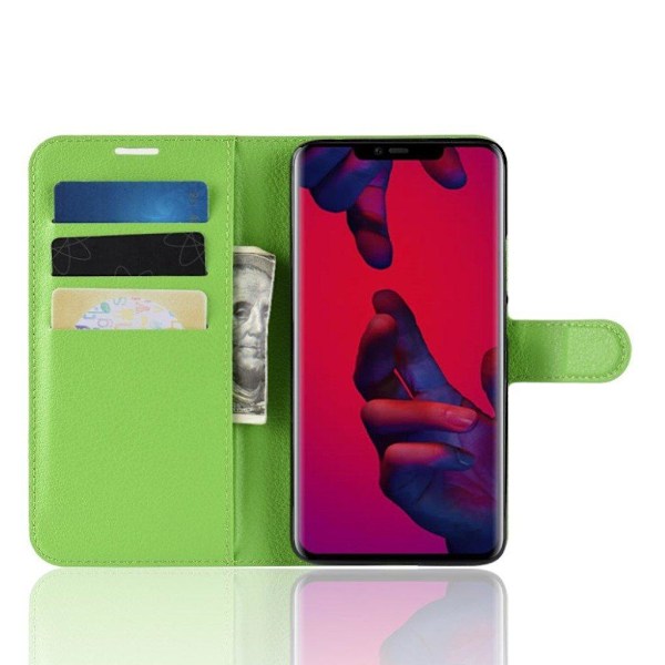 Huawei Mate 20 Pro flipfodral i litchi-texturläder - Grön Grön