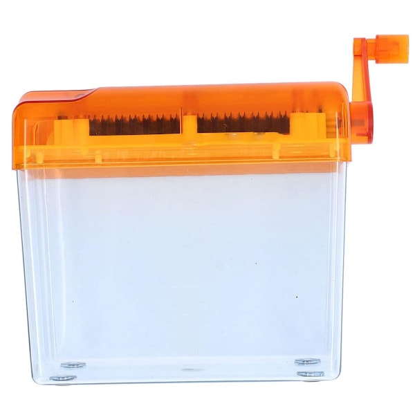 Bärbar Handdriven Dokumentförstörare A6 Pappersförstörare Manuell Pappersförstörare Mini Pappersklippare med 1,5L Korg Kontor Skola Hem Skrivbord Kontorsmaterial för Orange