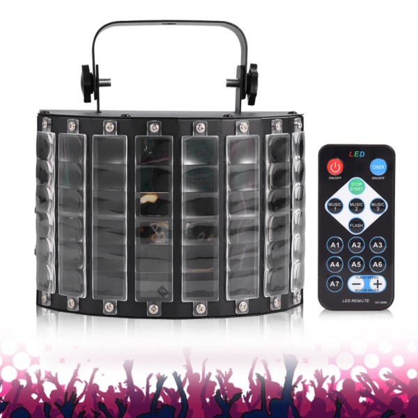 LED-scenljus Butterfly 9-färgad RGB Auto Sound för
