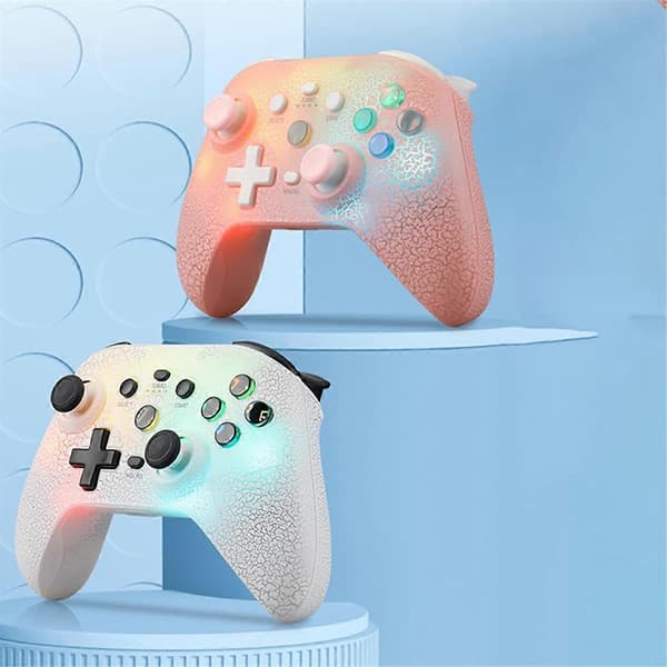 Ns21 Trådløs Spillekonsol+Stand til Switch///Android/Ios 6-Akset Gyro Joystick Dual Motor Bluetooth Gamepad C