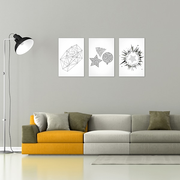 Geometrisk mönster Modern Canvas Wall Art Målning Tryckt