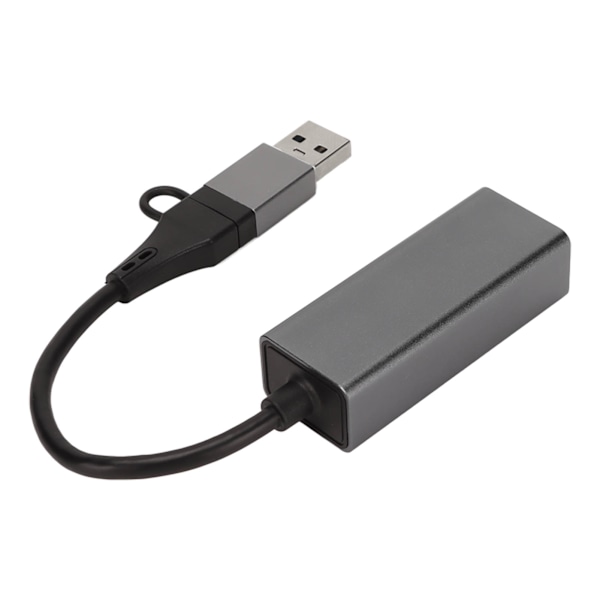 USB till Ethernet RJ45 Adapter Stöd 10 100 1000Mbps Stabilt Chip Silvergrå USB C till RJ45 Adapter för Bärbara Datorer PC