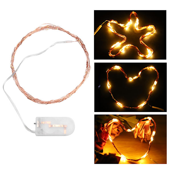 4m 40LEDs Koppartråds Batteridriven Slinga Fe Lampa X-mas Bröllopslampa DIY (Varm vit)