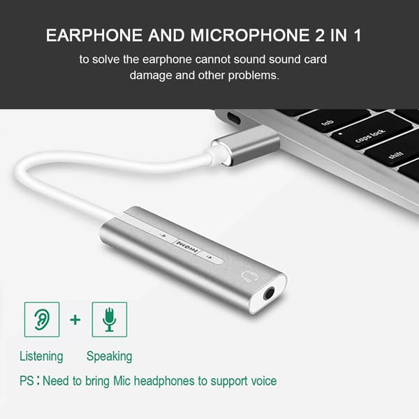 USB Type C DAC Lydadapter med Højopløsningslyd Kvalitet Støjreduktionsfunktion HiFi Lyd til Android-enheder Bærbart Design Plug And Play