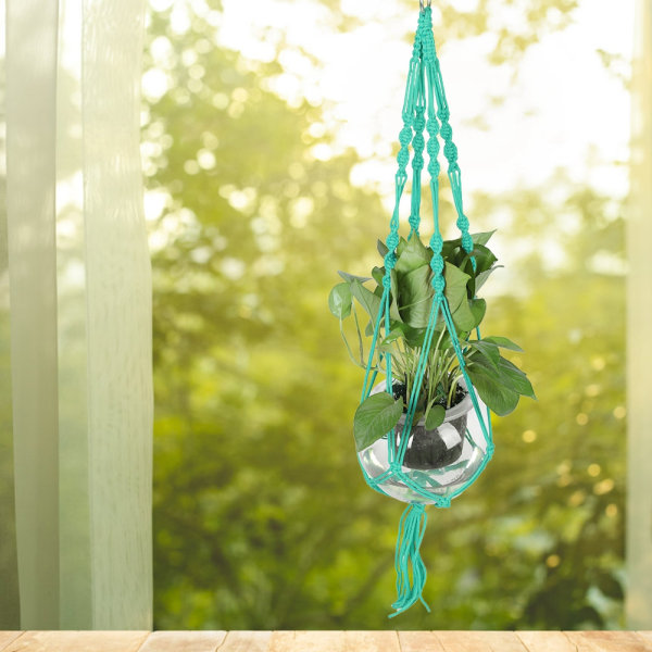 Macrame växt hängare inomhus utomhus växt hållare för hängande