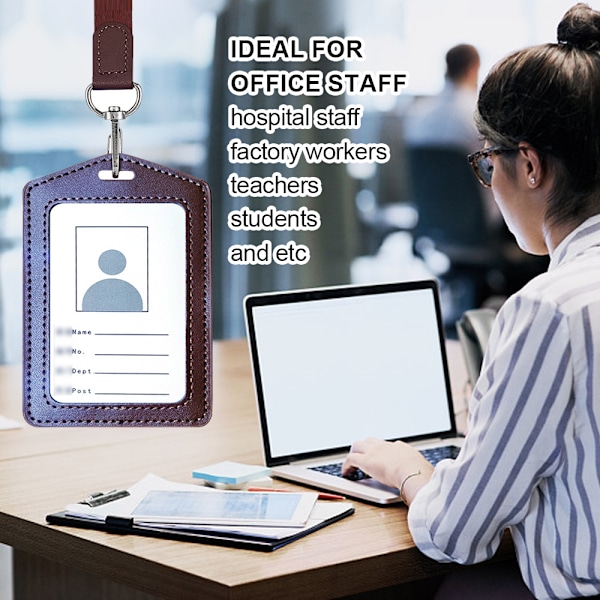 2-pack läder ID-korthållare, vertikal / tvärgående ID