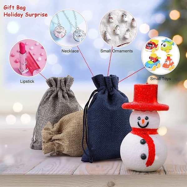 24 st Tyg Adventskalendrar För DIY Julklappspåsar, A