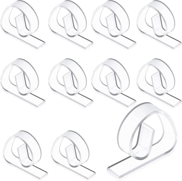 12 stycken klara plastduksklämmor Transparent bord
