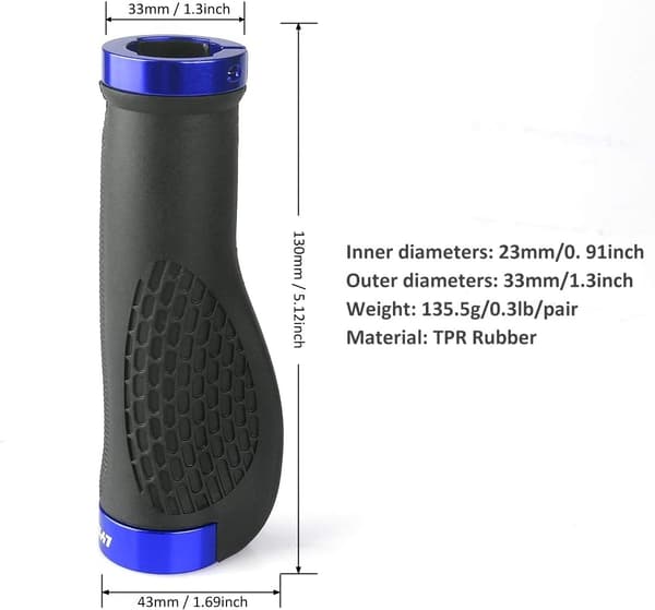 (Blå), Ergonomiske cykelgreb, skridsikre cykelgreb til /Mount