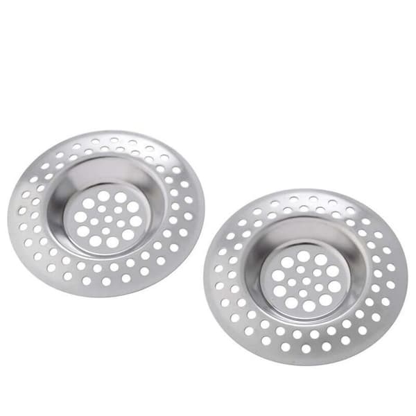 Avloppssil, 2-pack, rostfritt stål, 7 cm, blank