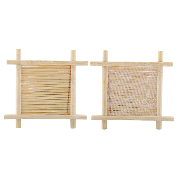 20 st Mini Massivt Trä Te Bricka Dränering Kopp Te Kanna Matta Bord