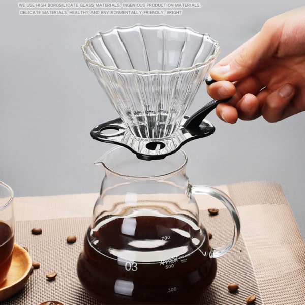 Glasdroppkaffe tratt tratt tjocknat glaskaffe kon