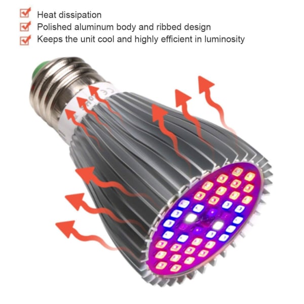 Full Spectrum Plant Glödlampa LED Grow Glödlampa för inomhusbruk