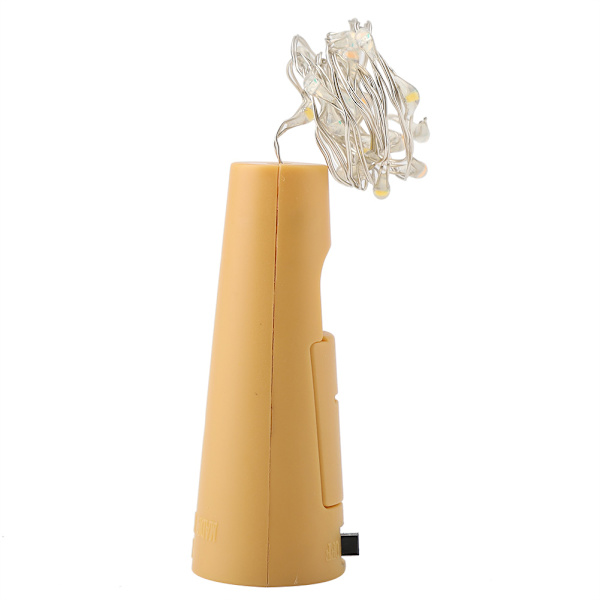 2 st korkformade ljusslingor, LED-lampa för vinflaska, batteridriven, DIY-del (flerfärgad)