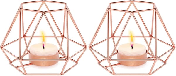 Tealight Holder, Tealight Holder, 2 stk Geometrisk Tealight Tea