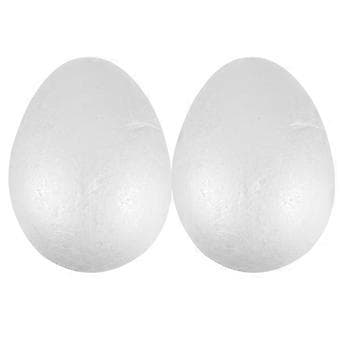 2 stk. Maleegg DIY Påskepynt Solid Skumegg for Barnefestivalhåndverk (Hvit)
