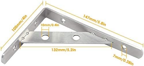 Hörnhyllfäste, 4 st 150 x 100 mm L-formade väggmonterade