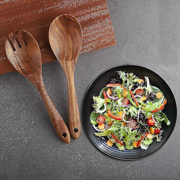 Set av trä, 6-delat set, köksredskapsset, set med non-stick