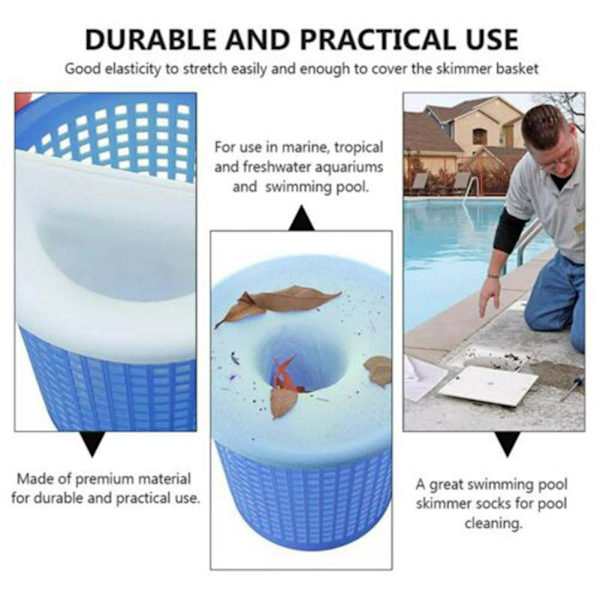 Pool Skimmer Filterstrømpe - Universal Pool Filterpose (Hvid, Pakke med 20)