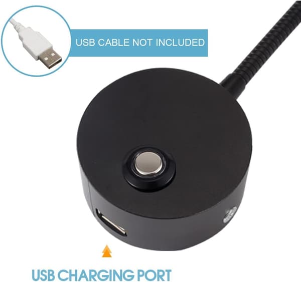 Dæmpbar læselampe til autocamper med USB-opladningsport, DC 12V