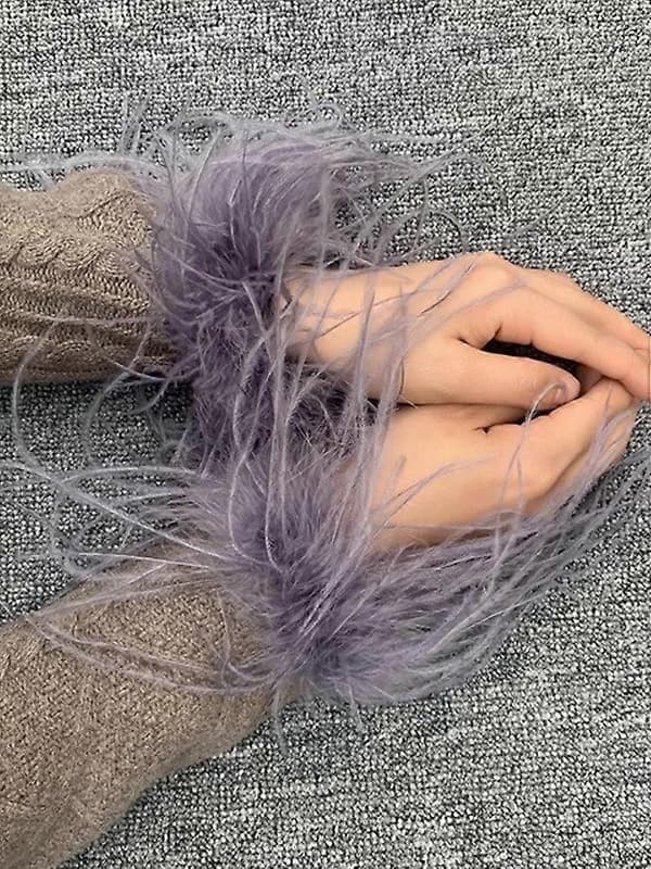 2 damefjerarmbånd, velegnet til fester og bryllupper, søde, fluffy armbåndstilbehør, rosarød