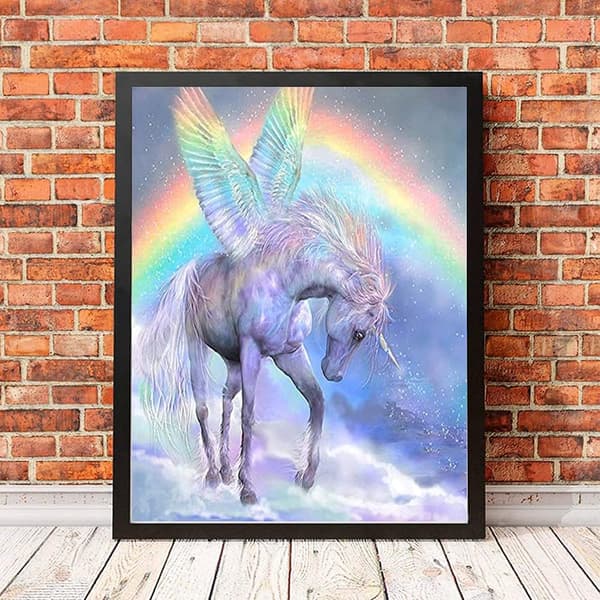 Unicorn 5D diamantmålningskit, djurmålningskonst för hemvägg