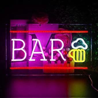 Öl Neonskylt BAR Bokstav Neonskylt 3D Konst LED Neon Vägglampa