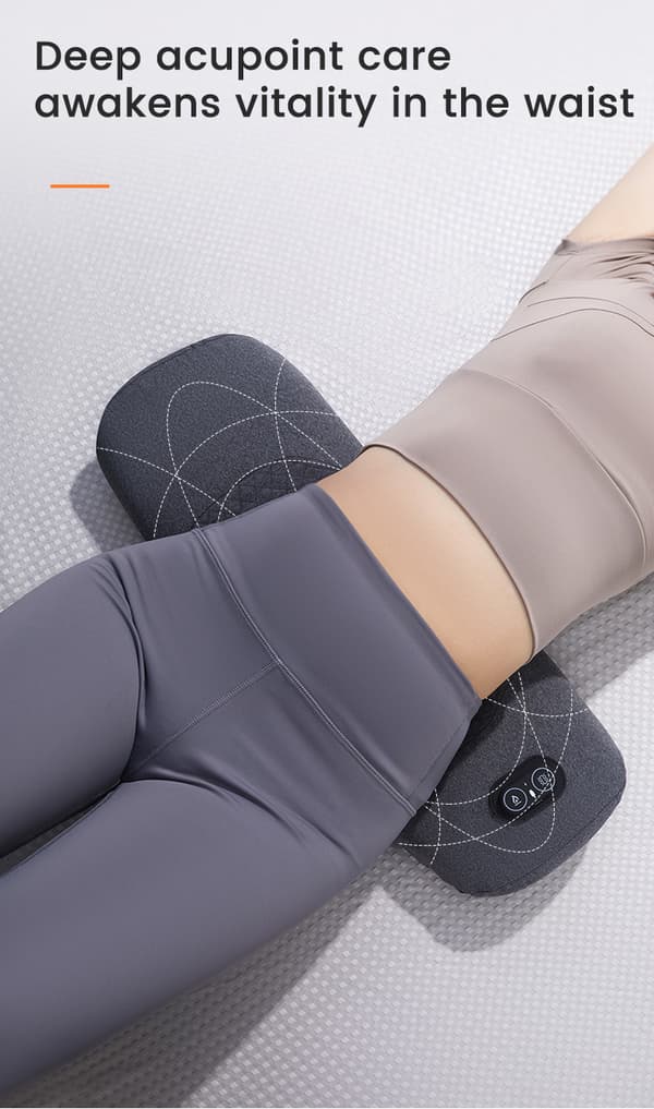 Multifunktionel elektrisk justerbar lændepude: Ergonomisk lændetrækpude med tre tilstande – vibration, varmeterapi og mere