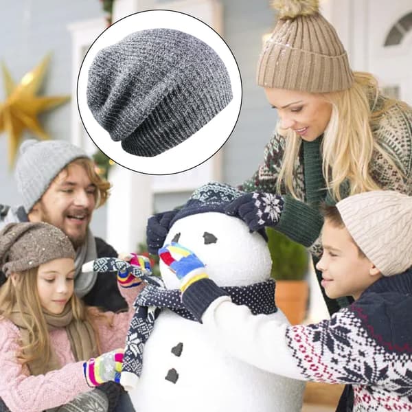 Stribet pulloverhue til efterår og vinter, hue til mænd og kvinder, varm uldhue til udendørs brug, strikhue