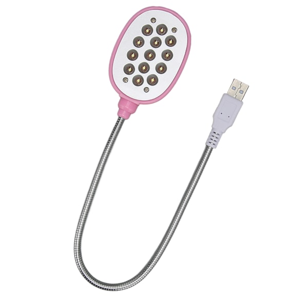 USB Gooseneck Lampa Starkt Ögonskydd 360 Graders Flexibel Lampa USB LED-Lampa för Arbete Läsning Camping Rosa