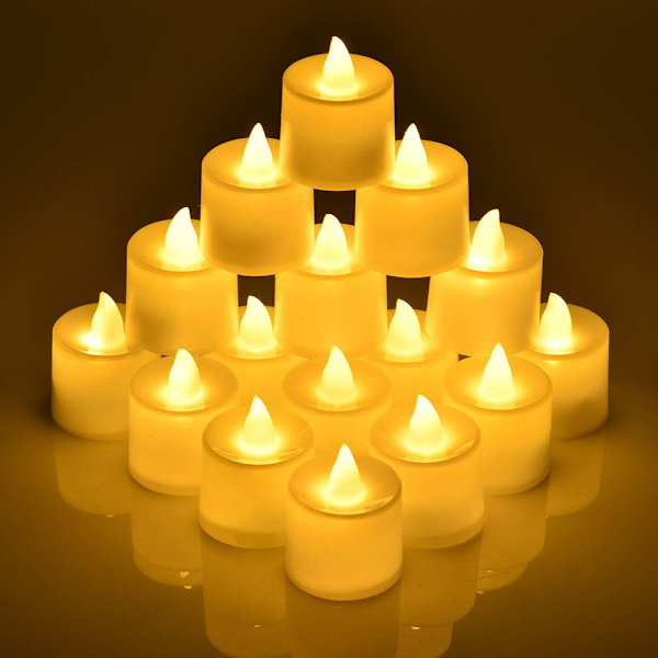 Battery Operated LED Tea Lights,Pack of 24,Flameless Votive