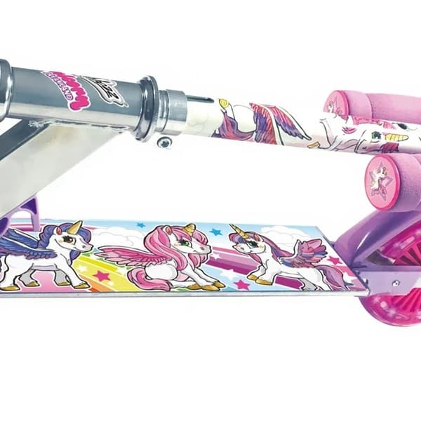 Sparkcykel med lysande däck - Enhörning - Rosa för barn