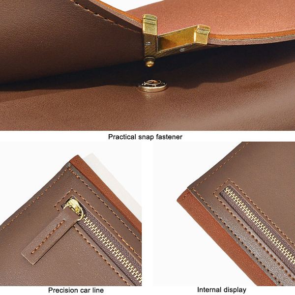 Slim tunn PU-läder kreditkortshållare Bifold Clutch Wallets
