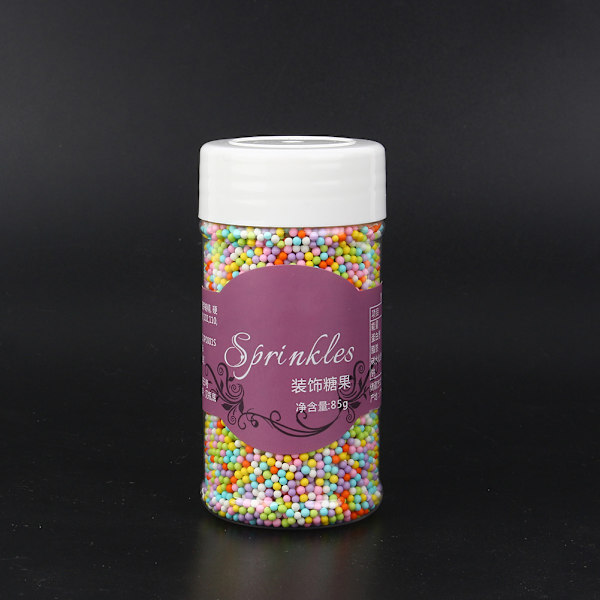 2 mm små färgglada pärlor pärlsocker fondant