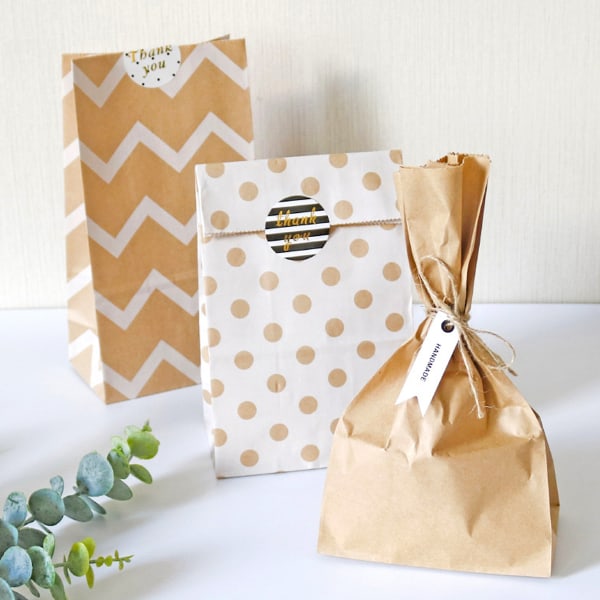 24 Pcs Paper Goodie Bags for Cookies, Party Favor Bags, Paper