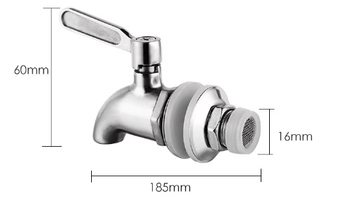 185*60mm, (16mm åbning), 304 rustfrit stål drikkevaremaskine re