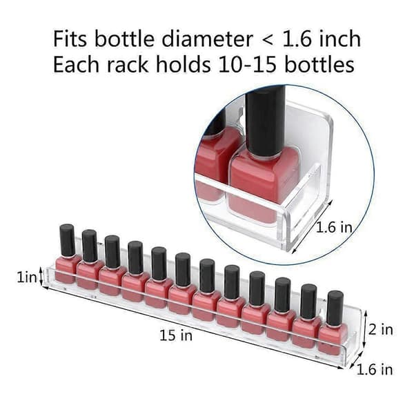 Nagellacksdisplayställ Akrylvägg med avtagbara sidopaneler Fingerväggmonterat displayställ
